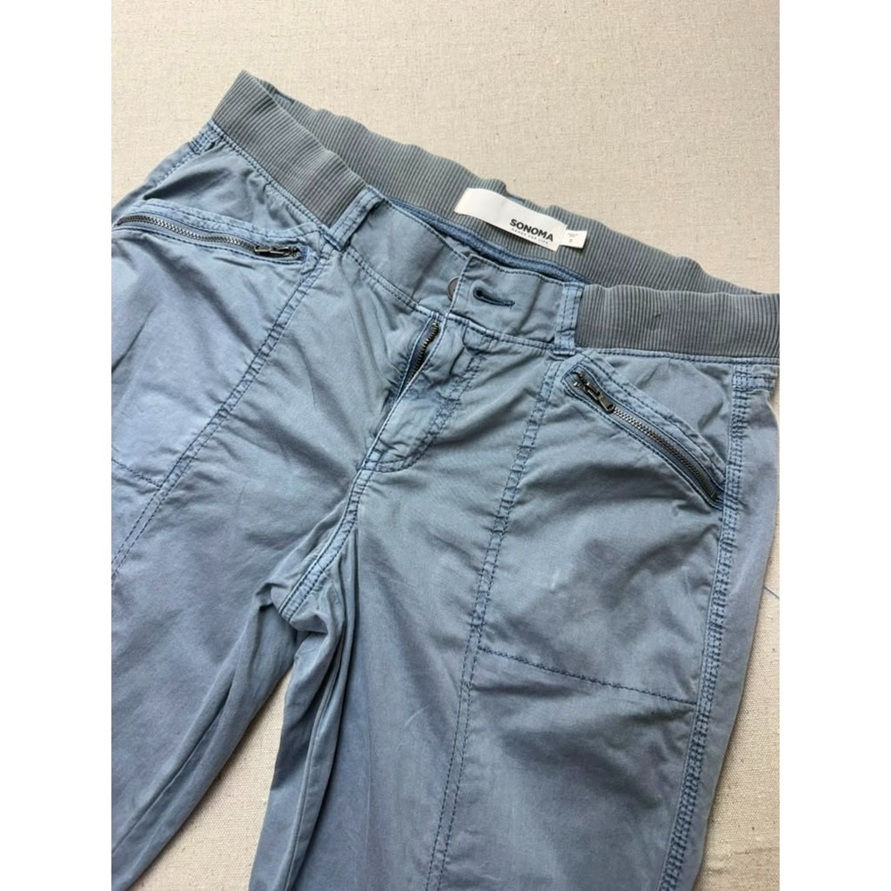 Sonoma Goods For Life Women's Size 8 Blue Gray Cargo Pants Stretch [A195]